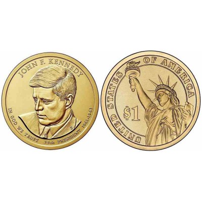 سکه 1 دلار یادبود جان اف کندی - 35مین رئیس جمهوری - آمریکا 2015