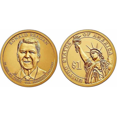 سکه 1 دلار یادبود رونالد ریگان - 40مین رئیس جمهوری - آمریکا 2016