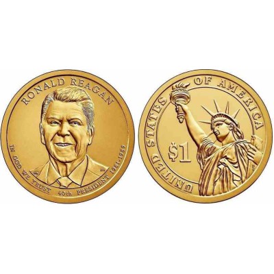 سکه 1 دلار یادبود رونالد ریگان - 40مین رئیس جمهوری - آمریکا 2016