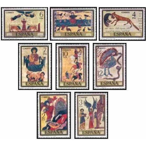 8 عدد تمبر روز تمبر - تابلوهای نقاشی - اسپانیا 1975