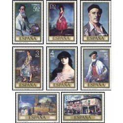 8 عدد تمبر تابلوهای نقاشی اثر ایگناسیو زولواگا - اسپانیا 1971