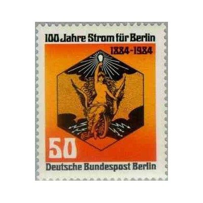 1 عدد تمبر صدمین سال الکتریسیته - برلین آلمان 1984 