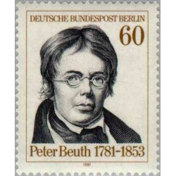 1 عدد تمبر 200مین سال تولد پیتر بیوس - مروج اصلاحات صنعتی  - برلین آلمان 1981