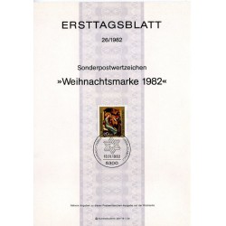 برگه اولین روز انتشار تمبر کریسمس - جمهوری فدرال آلمان 1982