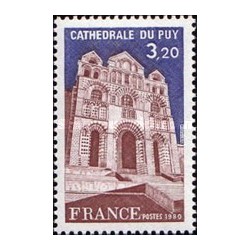 1 عدد  تمبر تبلیغات توریستی - کلیسای جامع پوی - فرانسه 1980