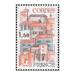 1 عدد  تمبر تبلیغات توریستی - Cordes - فرانسه 1980