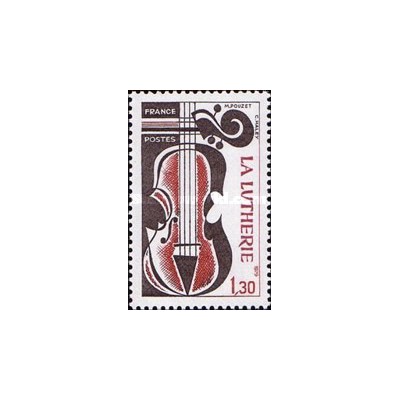 1 عدد  تمبر تولید ویولن صنایع دستی - فرانسه 1979