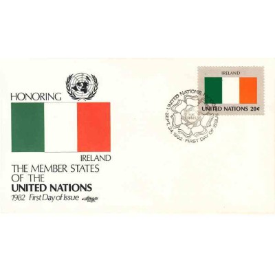 پاکت مهر روز کشورهای عضو سازمان ملل - ایرلند -  نیویورک سازمان ملل 1982