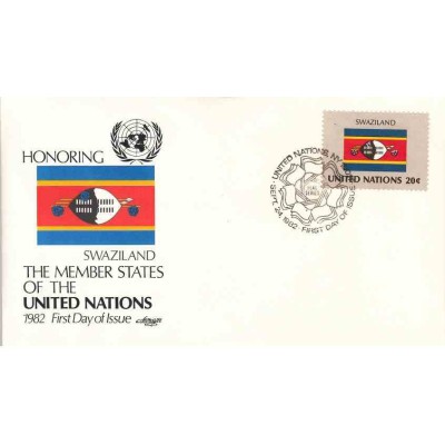 پاکت مهر روز کشورهای عضو سازمان ملل - سوازیلند -  نیویورک سازمان ملل 1982
