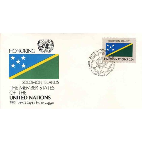 پاکت مهر روز کشورهای عضو سازمان ملل - جزایر سلیمان -  نیویورک سازمان ملل 1982