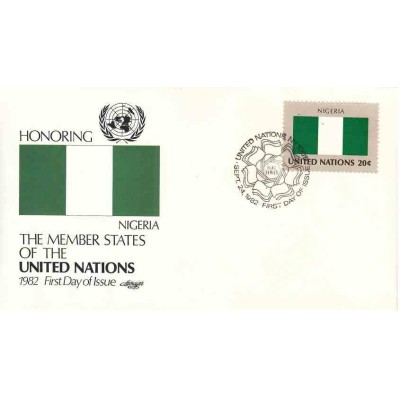 پاکت مهر روز کشورهای عضو سازمان ملل - نیجریه -  نیویورک سازمان ملل 1982