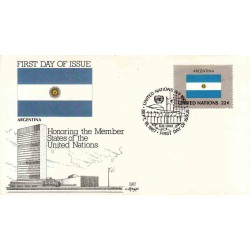 پاکت مهر روز کشورهای عضو سازمان ملل - آرژانتین -  نیویورک سازمان ملل 1987