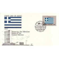 پاکت مهر روز کشورهای عضو سازمان ملل - یونان -  نیویورک سازمان ملل 1987