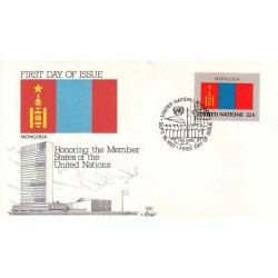 پاکت مهر روز کشورهای عضو سازمان ملل - مغولستان -  نیویورک سازمان ملل 1987