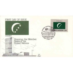پاکت مهر روز کشورهای عضو سازمان ملل - کومور -  نیویورک سازمان ملل 1987