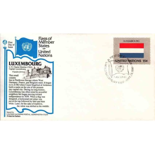 پاکت مهر روز کشورهای عضو سازمان ملل - لوکزامبورگ -  نیویورک سازمان ملل 1980