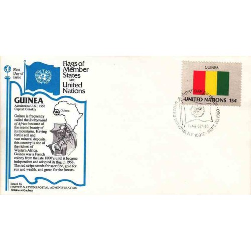 پاکت مهر روز کشورهای عضو سازمان ملل - گینه -  نیویورک سازمان ملل 1980