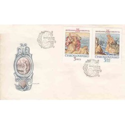 پاکت مهر روز پرده نقاشی براتیسلاوا - ارزش تمبر 3.5 دلار - چک اسلواکی 1976