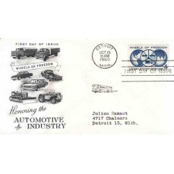 پاکت مهر روز صنعت خودرو سازی  - آمریکا 1960