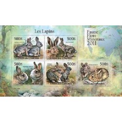 مینی شیت پستانداران - خرگوشها - 1 - کومور 2011 قیمت 11.64 دلار