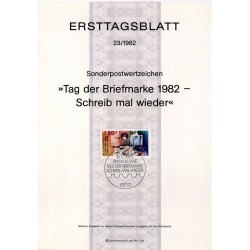 برگه اولین روز انتشار تمبر روز تمبر - جمهوری فدرال آلمان 1982