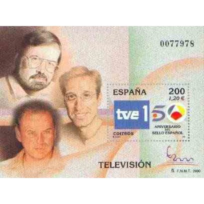 سونیرشیت نمایشگاه بین المللی تمبر  مادرید  2000 - شبکه تلویزیونی Tve - اسپانیا 2000