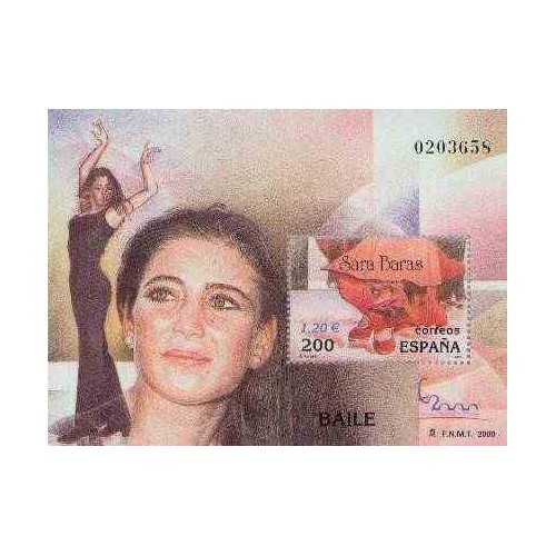 سونیرشیت نمایشگاه بین المللی تمبر  مادرید  2000 -سارا باراس رقصنده فلامنکو - اسپانیا 2000