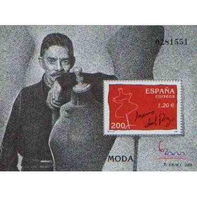 سونیرشیت نمایشگاه بین المللی تمبر  مادرید  2000 - جسوس دل پوزو طراح لباس - اسپانیا 2000