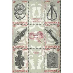 6 عدد تمبر هنر صنایع دستی آهنی با تب - B  - اسپانیا 1990
