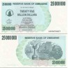 اسکناس 25.000.000 دلار - زیمباوه 2008