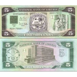 اسکناس 5 دلار - لیبریا 1991