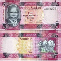اسکناس 5 پوند - سودان جنوبی 2015