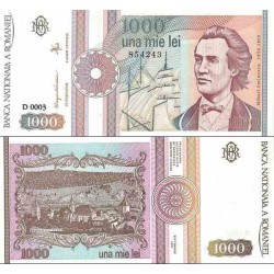 اسکناس  1000 لی - رومانی 1991