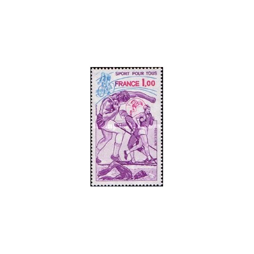 1 عدد  تمبر ورزش برای همه  - فرانسه 1978