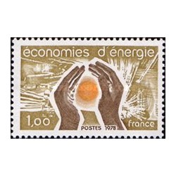 1 عدد  تمبر حفاظت انرژی - فرانسه 1978