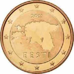 سکه 1 سنت یورو - مس روکش فولاد - استونی 2011 غیر بانکی