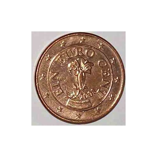 سکه 1 سنت یورو - مس روکش فولاد -اتریش 2014 غیر بانکی