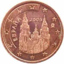 سکه 1 سنت یورو - مس روکش فولاد - اسپانیا 2013 غیر بانکی