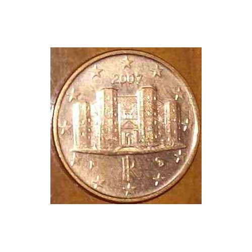 سکه 1 سنت یورو - مس روکش فولاد - ایتالیا 2007 غیر بانکی