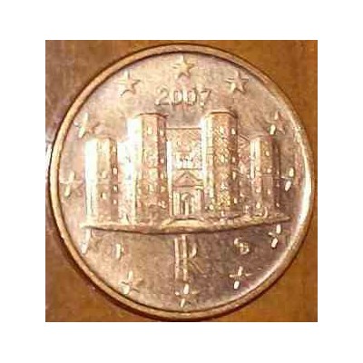سکه 1 سنت یورو - مس روکش فولاد - ایتالیا 2007 غیر بانکی