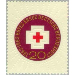 1 عدد تمبر صدمین سالگرد صلیب سرخ بین المللی - برجسته - جمهوری فدرال آلمان 1963