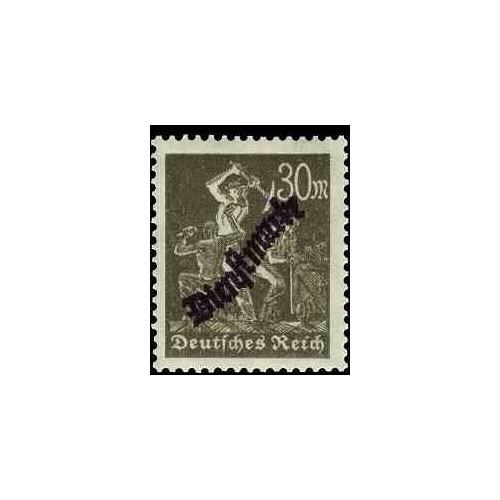 1 عدد تمبر سری پستی - تمبر رسمی - 30  - رایش آلمان 1923 با شارنیه