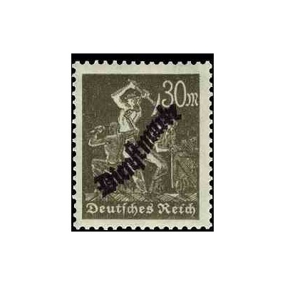 1 عدد تمبر سری پستی - تمبر رسمی - 30  - رایش آلمان 1923 با شارنیه