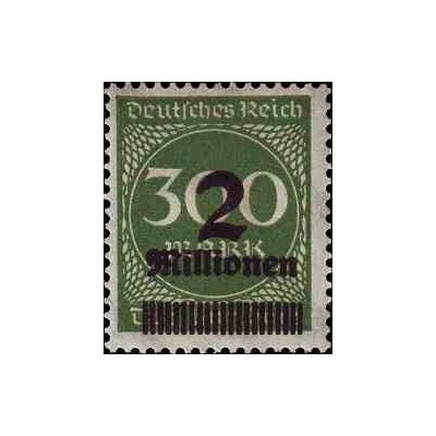 1 عدد تمبر از سری پستی - سورشارژ  2 م مارک  روی 300  - رایش آلمان 1923 با شارنیه
