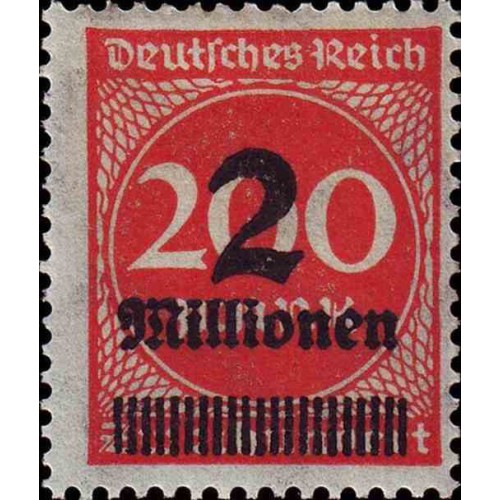 1 عدد تمبر از سری پستی - سورشارژ  2 م مارک  روی 200  - رایش آلمان 1923