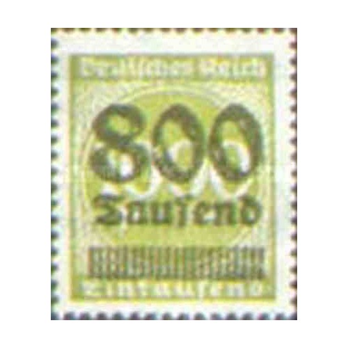 1 عدد تمبر از سری پستی - سورشارژ  800  روی 1000  - رایش آلمان 1923