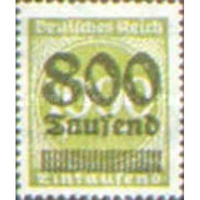 1 عدد تمبر از سری پستی - سورشارژ  800  روی 1000  - رایش آلمان 1923