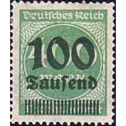 1 عدد تمبر از سری پستی - سورشارژ  100 مارک روی 400  - رایش آلمان 1923
