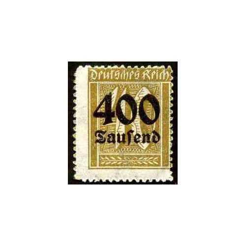 1 عدد تمبر از سری پستی - سورشارژ  400 مارک روی 40  - رایش آلمان 1923
