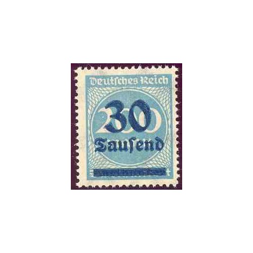 1 عدد تمبر از سری پستی - سورشارژ  30 مارک روی 200  - رایش آلمان 1923